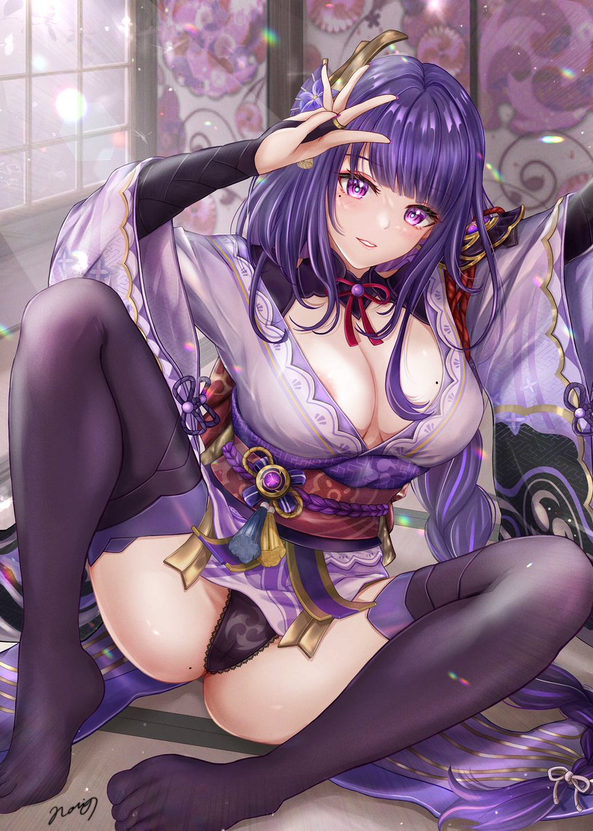 #このタグを見た人はラフ画とその完成絵を見せる #原神 #雷電将軍 