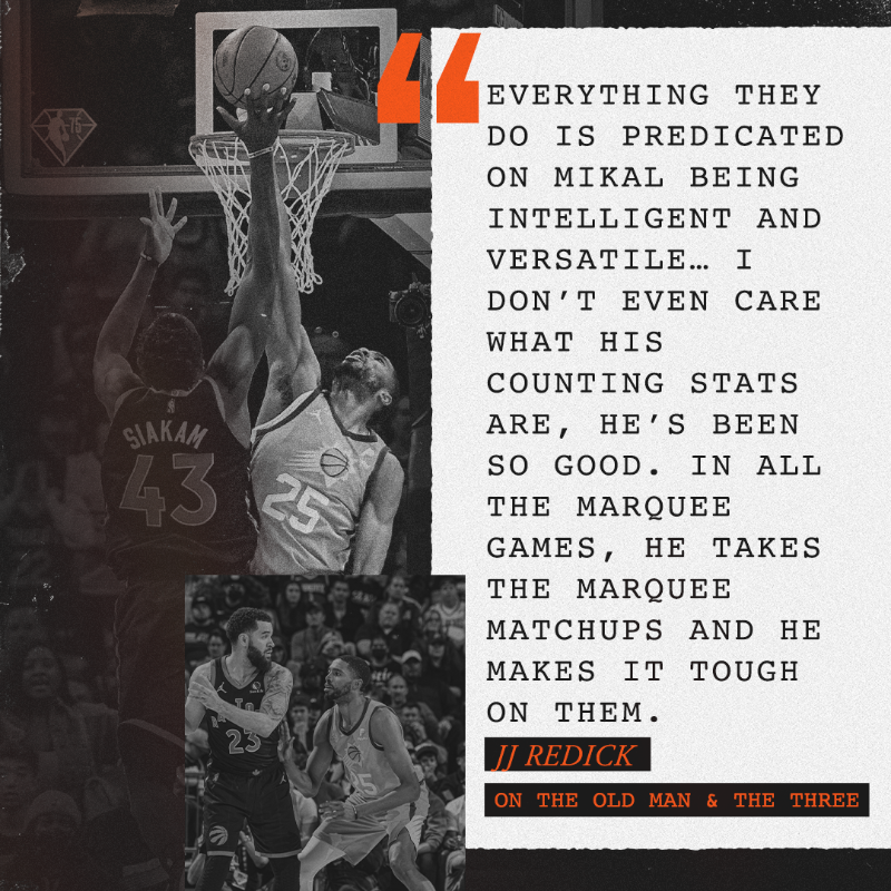 Suns's tweet photo. Let's talk numbers. 

The Mikal Bridges case for DPOY. 📊

📰 Read more: