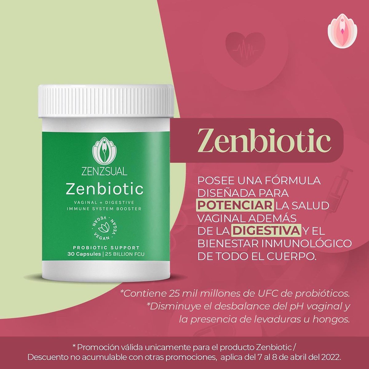 tusaludintima's tweet photo. Tu salud intima hace parte esencial de tu salud integral, cuidar de ti hasta en lo más intimo, es tu compromiso diario. Hoy se celebra el día mundial de la salud y queremos celebrarlo con un descuento de 35% OFF en Zenbiotic. 

Canjea tu cupón en https://t.co/iIR3m8XaLu https://t.co/ytKDZ30SiZ