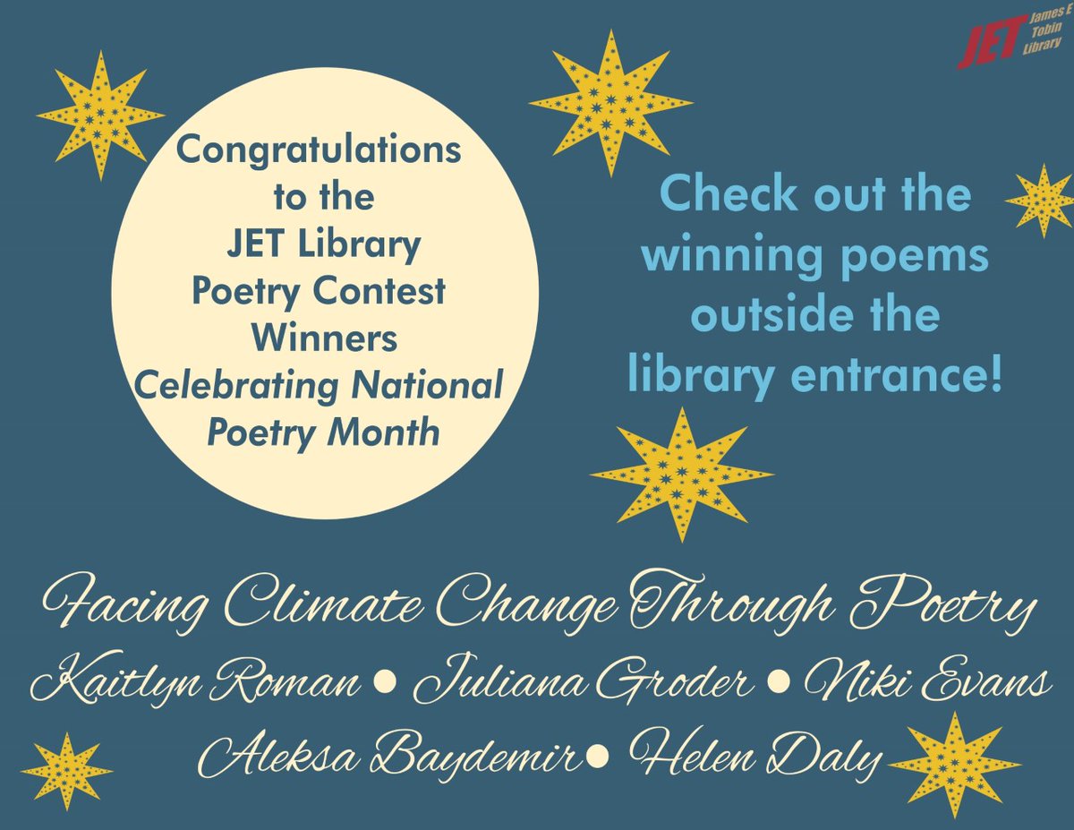 MolloyLibrary's tweet photo. Be sure to check out the poetry contest winners outside the JET Library entrance!
#jetlibrary #molloylife https://t.co/11t61tfWDv