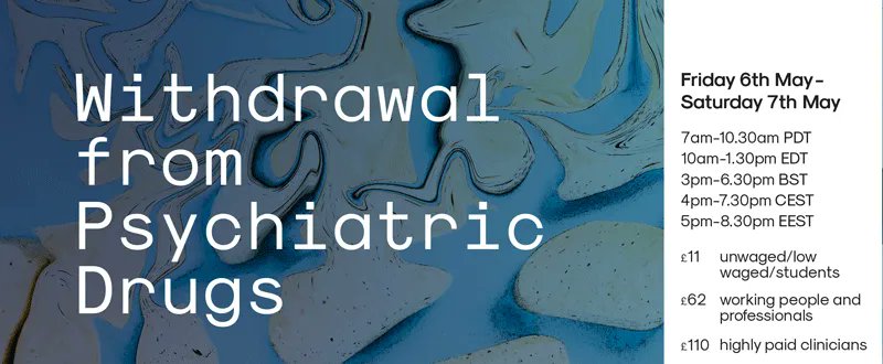 openexcellence's tweet photo. Anyone with a personal or professional interest is welcome at this conference, May 5-6. Those with lived experience of psychiatric drugs who would like to be considered for a pre-paid ticket, please get in touch with the conference organizers at https://t.co/iYTtDkJTbk https://t.co/b48lB2jZ7E