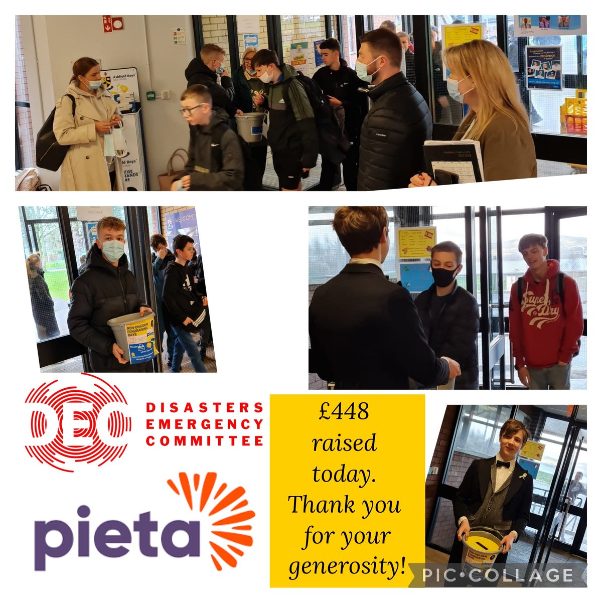 abhs_belfast's tweet photo. Huge thank you for your generosity today. Non uniform fundraiser tomorrow too (Friday) in aid of our two nominated charities @PietaHouse #DisastersEmergencyCommittee #UkraineAppeal https://t.co/jZLBzejKKh