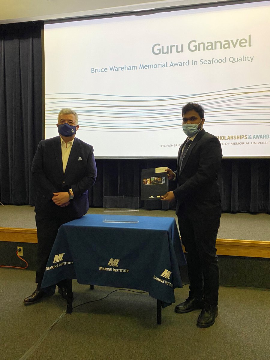 The inaugural Bruce Wareham Memorial Award in Seafood Quality was presented today. Thank you Icewater Seafoods and Bruce’s family. During his 55 year career in the seafood industry, Bruce was a leader in innovation, adaptation to change, and quality-focused seafood processing.