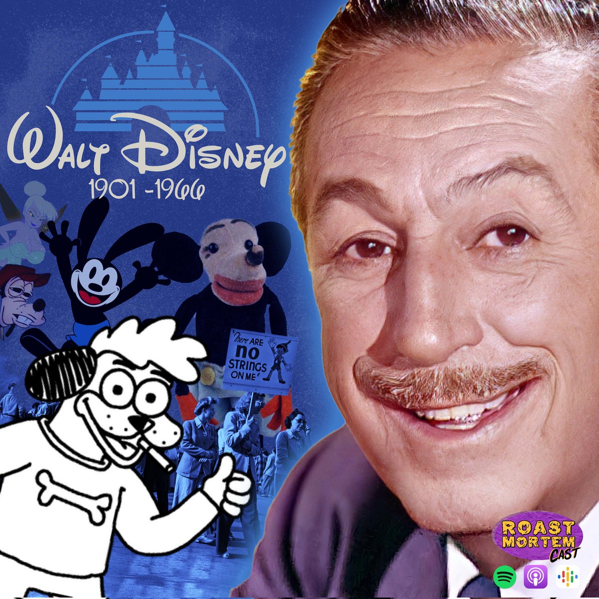 Roastmortemcast's tweet photo. NEW EPISODE!
@yoloswagstudios joins us for a roast of WALT DISNEY. From humble beginnings at the ol’ family jelly factory, Disney created a cultural empire that changed shaped the American identity. Plus Mickey is super horny!
https://t.co/Xu6c29zIjT
#disney #hardashell https://t.co/OioSzZ7ksa