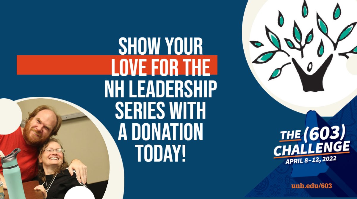 It is day 4 of the 603 Challenge! 
The NH Leadership Series is made possible by generous donors to our program, and we are asking for your support today!  

Here's the link: bit.ly/3LJLbgi
#UNH603