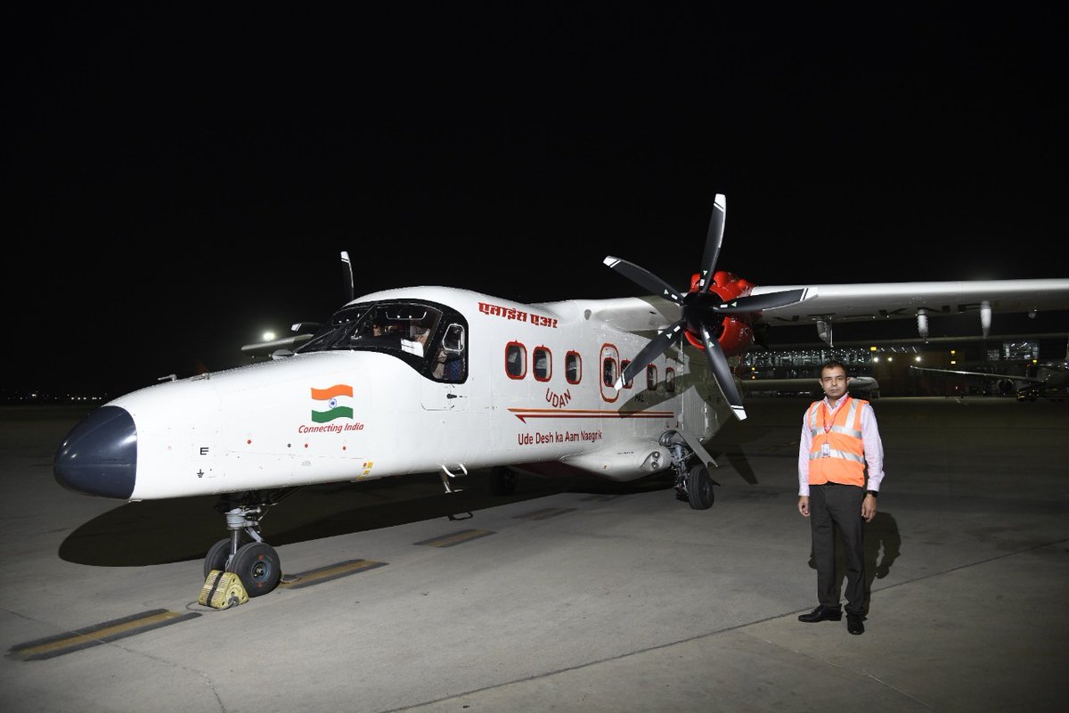 allianceair's tweet photo. Alliance Air takes delivery of its first Made in India Dornier 228. The 17-seater non-pressurized Dornier 228 with an AC cabin capable of day &amp; night operations. The light transport aircraft will facilitate regional connectivity in north eastern states and better connectivity . https://t.co/5IhV7mgfsR