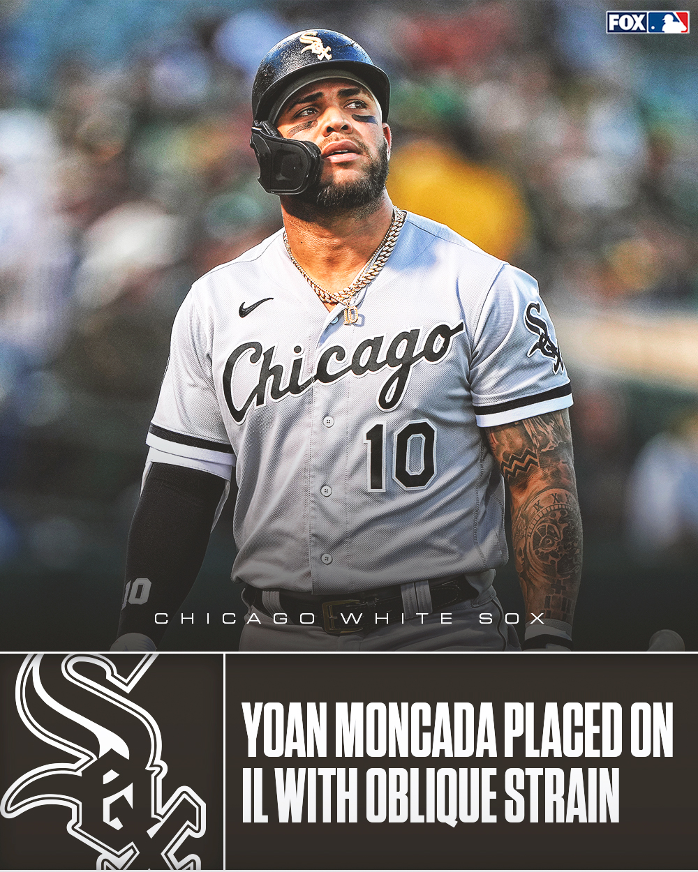 FOX Sports: MLB on X: The White Sox announced 3B Yoán Moncada has been  placed on the 10-day IL with a right oblique strain.   / X