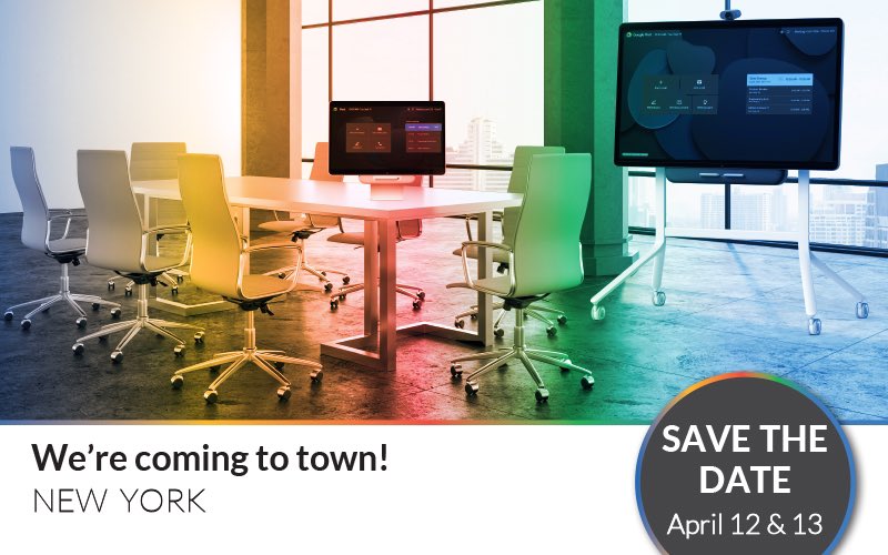 AvocorTech's tweet photo. We are kicking off our Google Meet Series One roadshow in less than 1 week, and our first stop is New York (April 12th - 13th)

Join the Avocor &amp; Google Meet hardware teams and see both the products in person! 
 
 @GoogleWorkspace 
Secure your seat today - https://t.co/oEBRacOkhR https://t.co/Cp0mrWcFiK