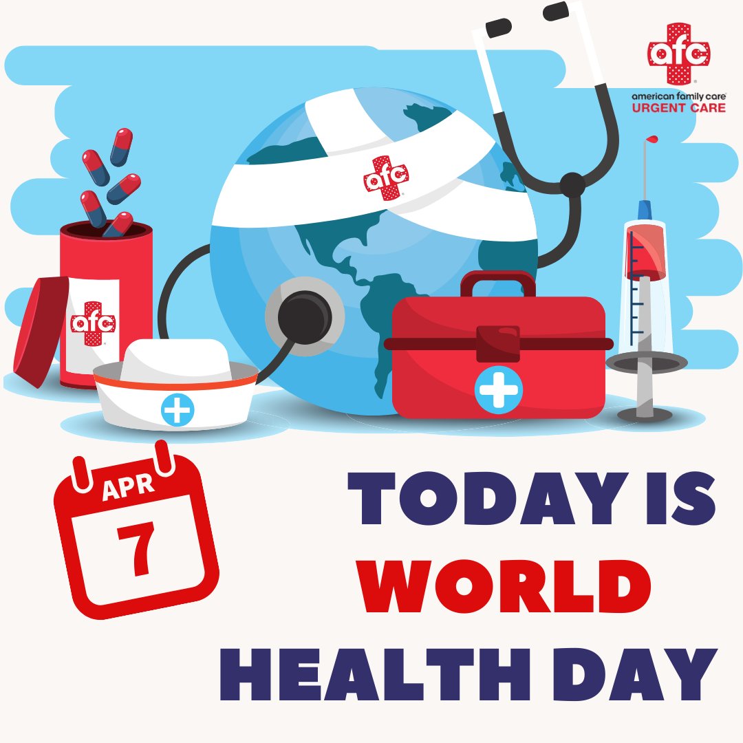 Today is WORLD HEALTH DAY! 🌏🌳🌤🏥🩺 Each year, World Health Day is celebrated to draw attention to a specific health topics of concern to people all over the world. The date of 7 April marks the anniversary of the... who.int/campaigns/worl…
..
🚶 AFCUrgentCare.com/cheltenham/