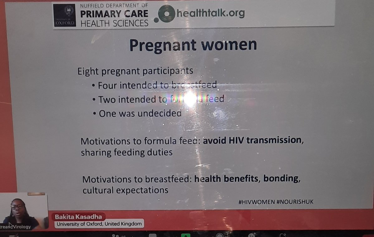 #HIVWOMEN 2022. <a href="/BakitaKK/">Bakita Kasadha</a> of <a href="/nourishukstudy/">NOURISH-UK Study</a>  on: Understanding the factors that influence infant-feeding decisions among #WomenlivingwithHIV in the UK.  <a href="/Academic_MedEdu/">Academic Medical Education</a> <a href="/4Mproject/">4M Project</a>