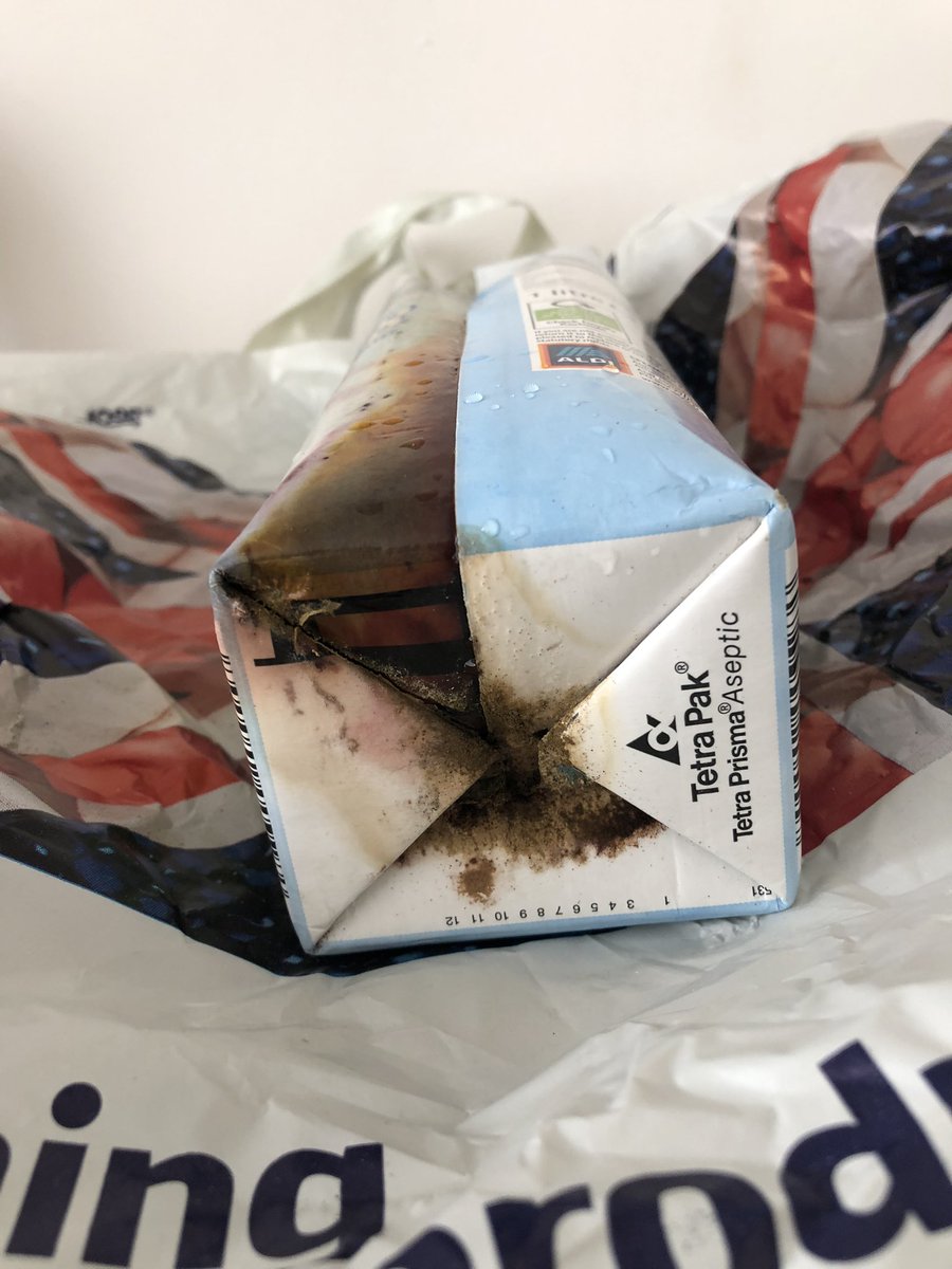 GenevaKent's tweet photo. @AldiUK bought this Coconut milk today and my partner took it out of the bag and drank it, only for me to see dark green mould on the bottom of it travelling upto the lid! Absolutely vile 😩 he’s now worried about getting Ill!! How is this on your shelves? https://t.co/cy9VDAqtsv