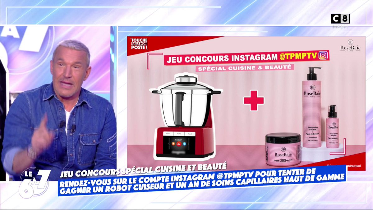 TBT9_W9's tweet photo. #6à7 Jeu Concours Spécial #TPMPxRoseBaie avec 
@B_Castaldi🎁 ❤️

À gagner :

- Le magnifique robot cuiseur multifonction #CookExpert @Magimix🧑‍🍳

- 1 an de soins capillaires haut de gamme #RoseBaie🧴 💝

RDV sur le Instagram #TPMP pour participer ➡️ https://t.co/IBQ75txMA1 https://t.co/ktfOnSUqhN