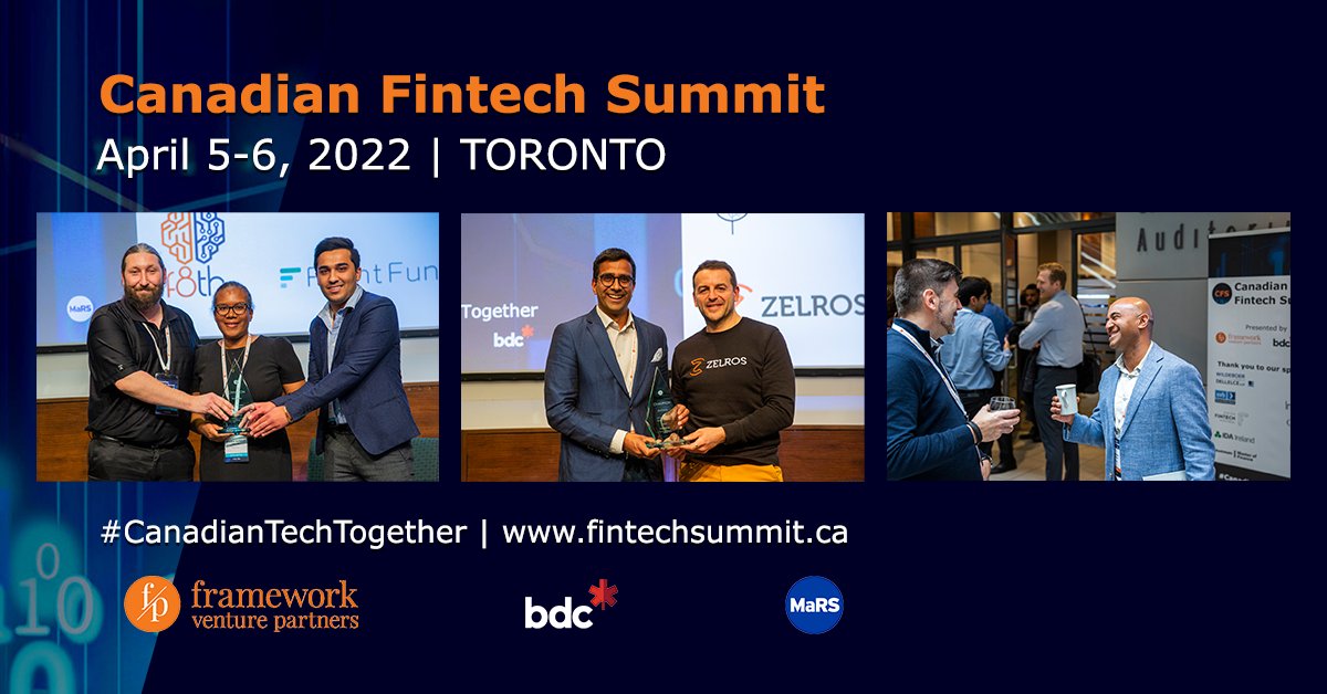 Incredible 2 days with industry leaders, investors and startups. Congratulations <a href="/Zelros/">ZELROS by Earnix</a> &amp; <a href="/F8thInc/">F8th Inc.</a> on your win! Thank you sponsors for bringing our community together at CFS2022 fintechsummit.ca #CanadianTechTogether #fintech #innovation #startups #networking #diversity