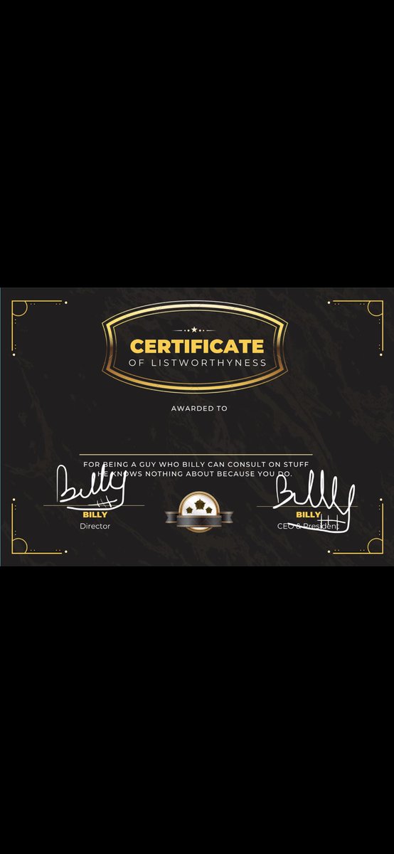 dlevine05's tweet photo. @Billyhottakes Proud to say that I am a guy on Billy’s list! https://t.co/z8BO8rFtK4