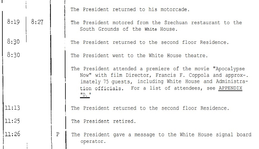 #HBD to Francis Ford Coppola who turns 83 today! 5/10/79 FFC visited #POTUS to screen #ApocalypseNow 3mos before it premiered! #CamerasNotAllowed #NOPics Image: CarterDailyDiary