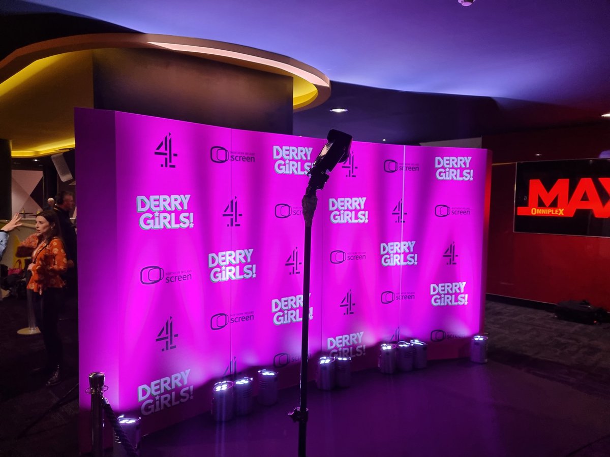 NIScreen's tweet image. All set for the #DerryGirls series 3 launch in Derry (obvs!) #MadeInNI