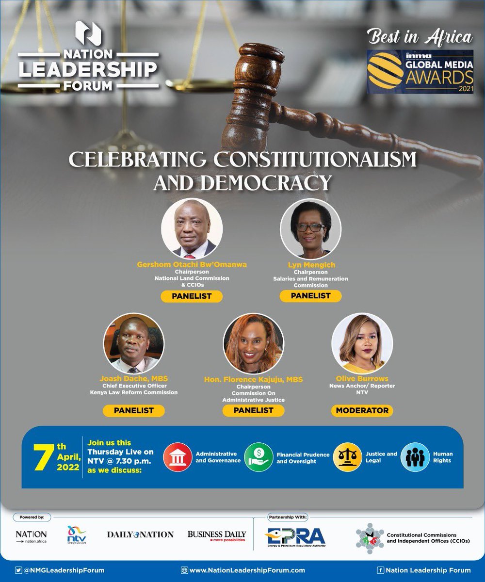 CoB_Kenya's tweet photo. Tune into @ntvkenya to follow this conversation as the CCIOs commemorate 10 years of existence.
@srckenya @HakiKNCHR @IPOA_KE @CRAKenya @klrcKE @NGECKenya @OAG_Kenya @NCIC_Kenya @NLC_Kenya @KenyasOmbudsman @TSC_KE
#CCIOat10
#OCOBat10 https://t.co/oGca425tgM