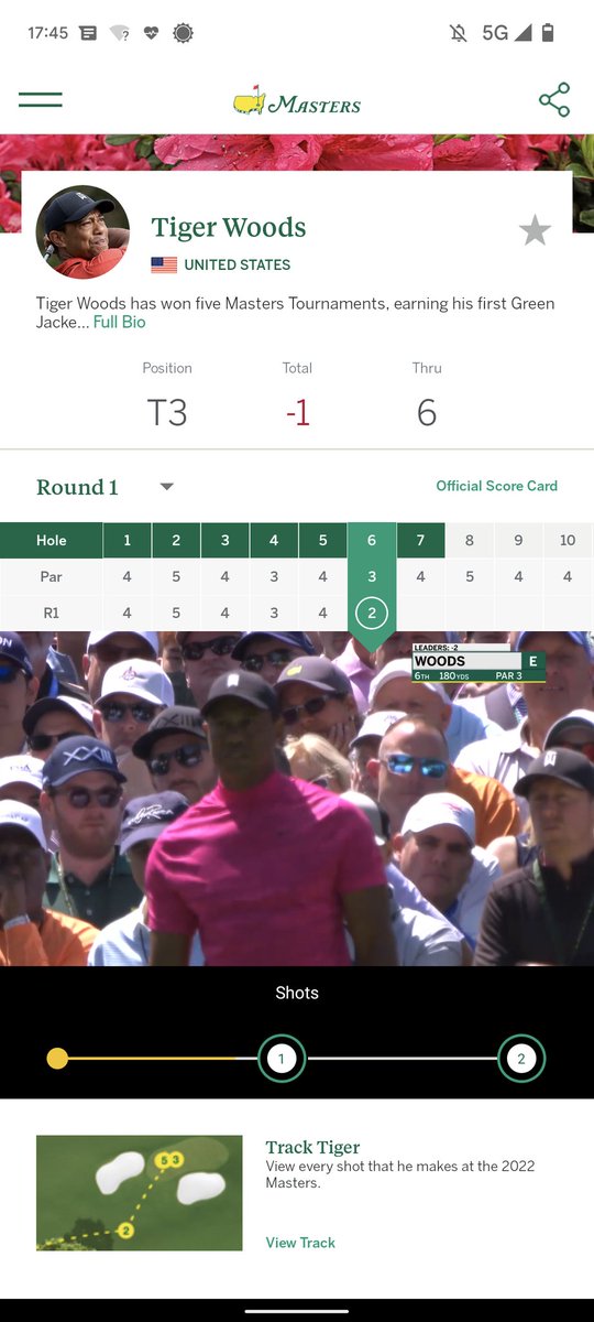 Darby817's tweet photo. The best sports app out there!! If only for 4 wonderful days a year #Masters2022 #mastersapp https://t.co/u0HkbWAIeg