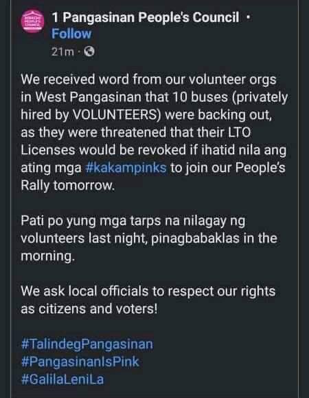missFAYEth's tweet photo. Hahadlangan ngunit di papatinag. In less than one hour, nakalikom kami agad to hire vans para sa mga kakampinks natin sa Infanta, Pangasinan... all because of the help of our fellow kakampinks. Sa mga nagbanta po sa mga bus na dapat aming sasakyan, GOD bless po!#LetLeniLead2022 https://t.co/a5Pv4xN5nj