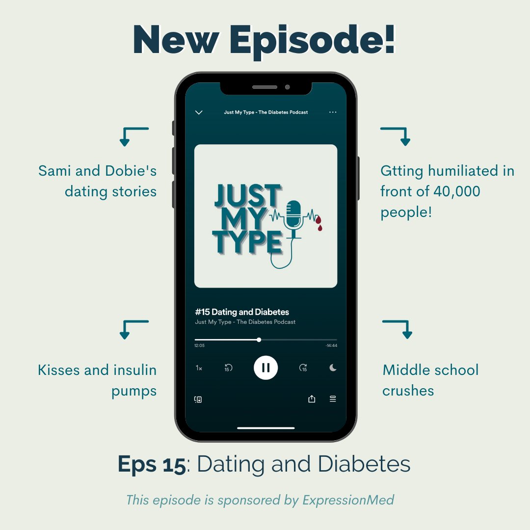 justmytypepod_'s tweet photo. Dating can be complicated but imagine dating with #diabetes!
Listen to todays episode where Sami and Dobie share their dating stories!

Kissing with your #insulin pump can be hard but it’s not IMPOSSIBLE! 😘

https://t.co/6V6JrGwoVs
This episode is sponsored by @ExpressionMed https://t.co/49x72uIzgd