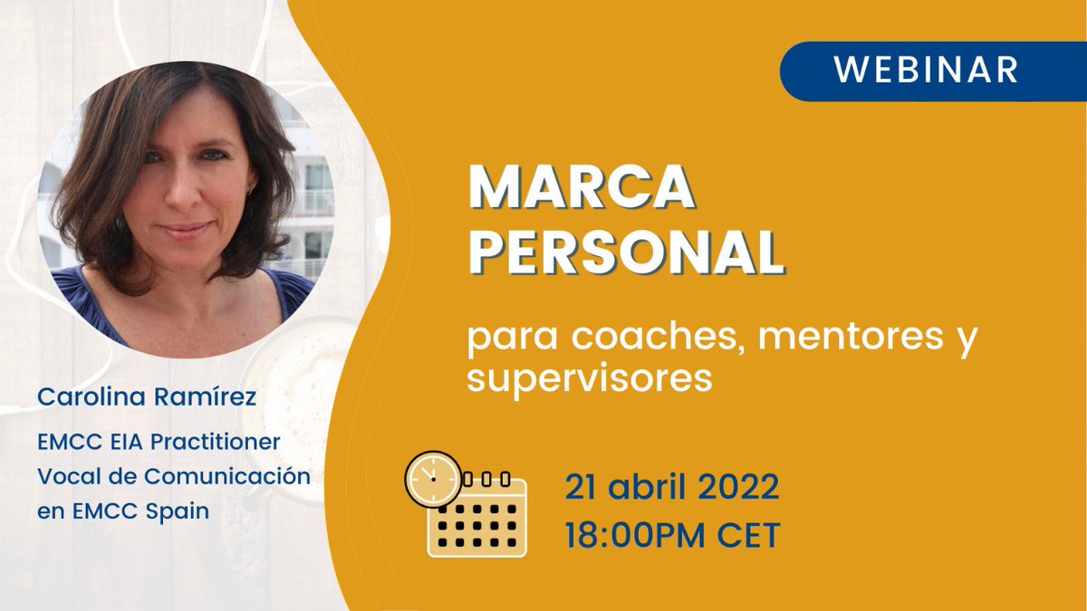 EMCCspain's tweet photo. Si crees que tu marca personal no es lo suficientemente buena como para ayudarte a alcanzar tus metas como #coach, #mentor o #supervisor, @freestones te ayudará en este #webinar gratuito a relanzarla.

¡Regístrate ya! 👉 https://t.co/aMyv0qE6Ap https://t.co/HuKVuO6xsD