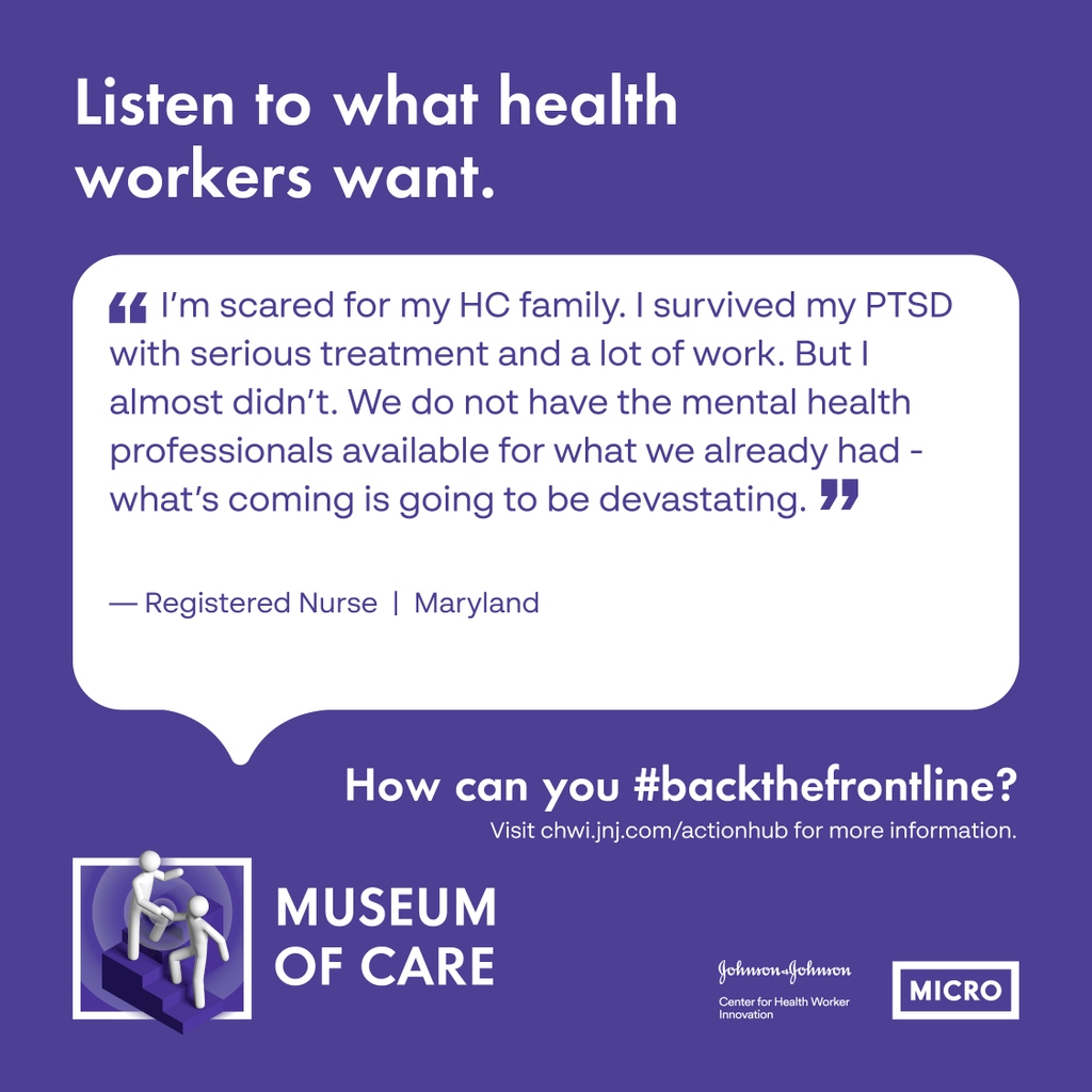 It's World Health Worker Week and we're voicing our support for global health workers. Our Museum of Care showcases health workers from around the world and shares the challenges they face. 

Visit chwi.jnj.com/actionhub for more on supporting health workers #WHWWeek