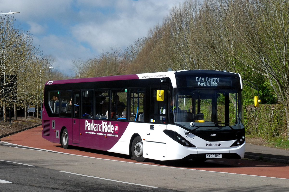New vehicles with <a href="/StagecoachSE/">Stagecoach South East</a> are six <a href="/ADLbus/">Alexander Dennis</a> Enviro 200s numbered 26354-9. Three, 26354-6 are in <a href="/canterburycc/">Canterbury City Council</a> Park &amp; Ride livery and 26357-9 are currently in allover white. 26356 is seen here leaving the New Dover Road site for the City Centre.