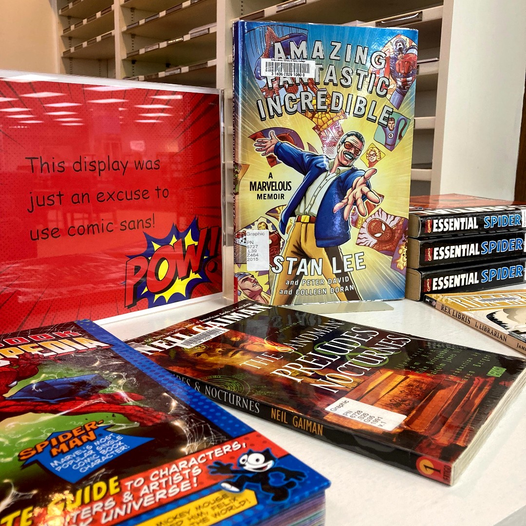 EHCLibraries's tweet image. Do you enjoy reading graphic novels? Are you a fan of Marvel or DC comics? Would you like to learn more behind the process that goes into creating graphic novels? 

Check out the Library&apos;s Graphic Novel Collection on the 1st Floor of the #KellyLibrary!