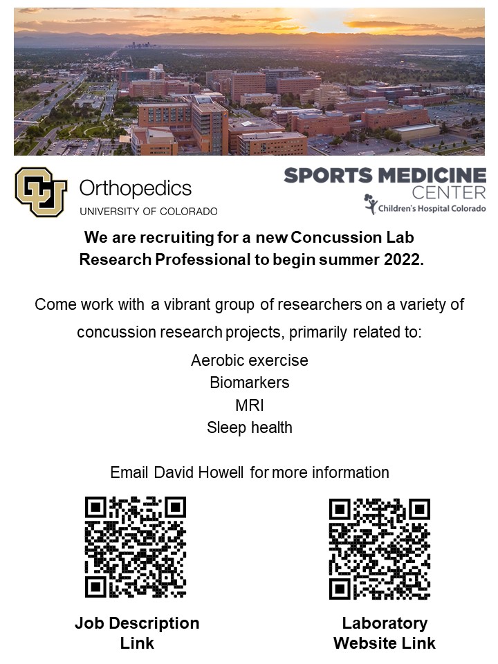 We are hiring! Come work with a great group of folks in a fantastic location (I’m not biased..) as a research professional on a variety of different concussion studies. cu.taleo.net/careersection/…