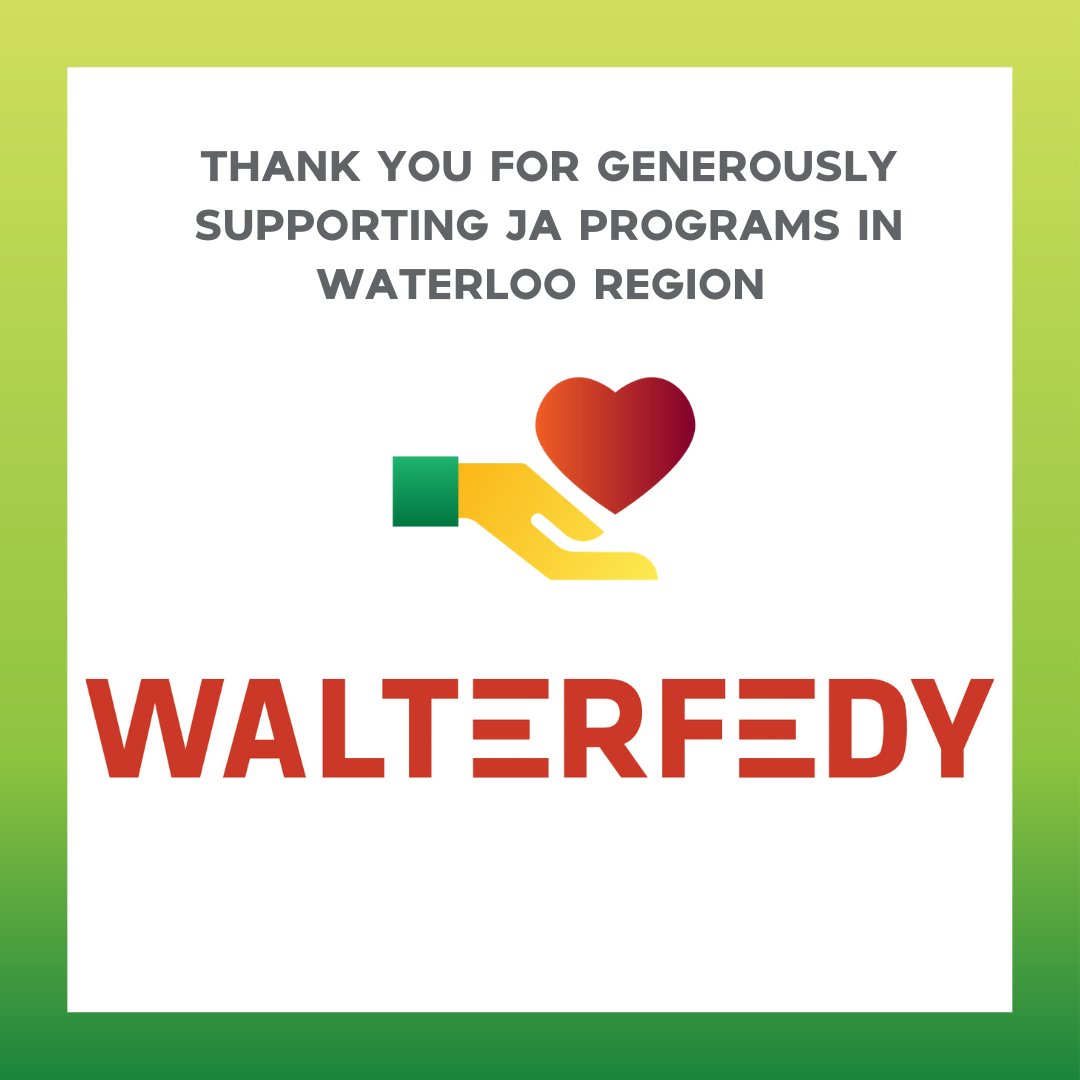 JA_SWO's tweet image. #ThankYouThursday !

Thank you to WalterFedy for supporting many JA programs in the Waterloo region! Your contribution will help many students!

#jaswo #japrograms #waterloo #waterlooregion