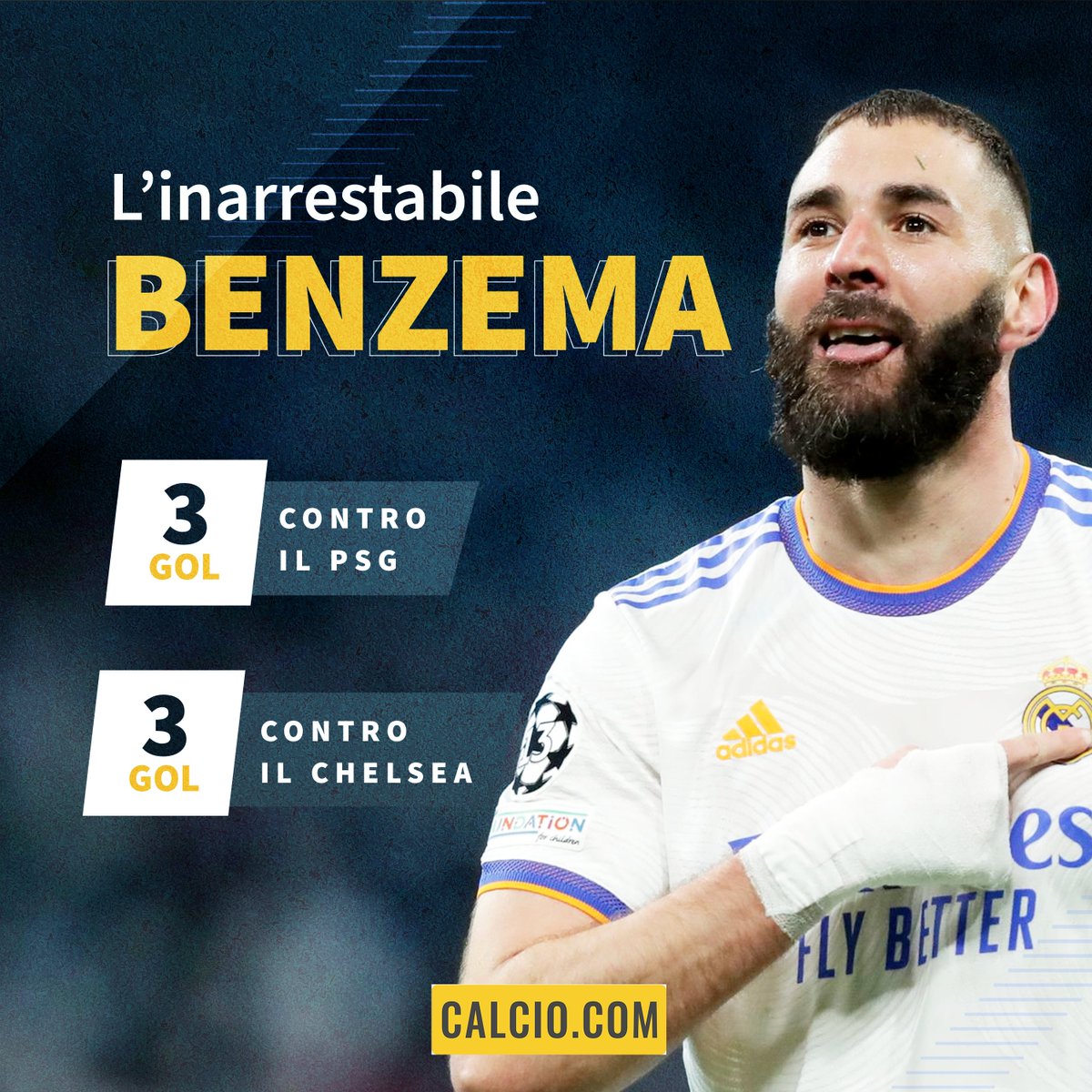Provate a fermare #Benzema! 💣
Solo tre prima di lui sono riusciti nell'impresa di due triplette di fila in #ChampionsLeague...👇
calcio.com/news/benzema-e…