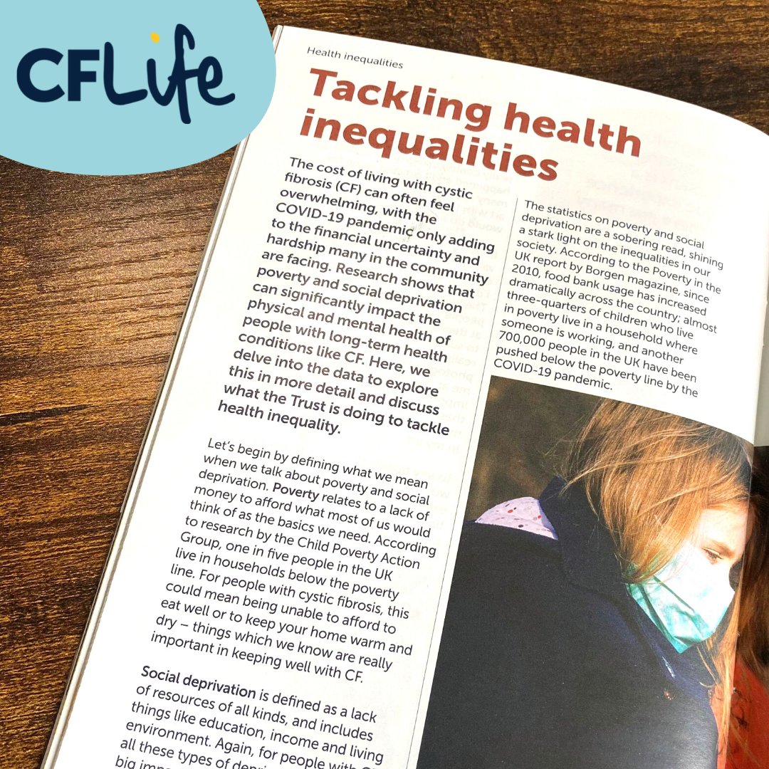 Our recent CF Life magazine touches on the cost of living with #cysticfibrosis. Research shows that poverty &amp; social deprivation can significantly impact the physical &amp; mental health of people with long-term health conditions like CF.
Read more here - ow.ly/ITnh50IEauT