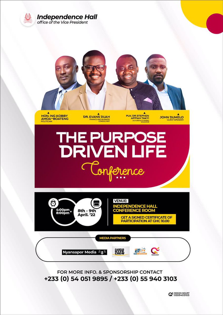 smoove247's tweet photo. From the Office of the Vice President, @indecehal_knust , comes your way the Purpose Driven Life Seminar. Make it a point to be there and learn life changing skills to improve yourself.
#IndeceHall #EGTVGhana https://t.co/LW47BmsXxB
