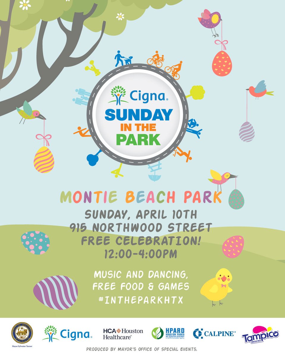 InTheParkHTX's tweet photo. Sunday is almost here!
We can't wait to experience this #IntheParkhtx in a place we've never been before, Montie Beach Park!
We always have a blast with live music, dancing, and free food. Where will you be this Sunday? https://t.co/hdMsHHU8jg