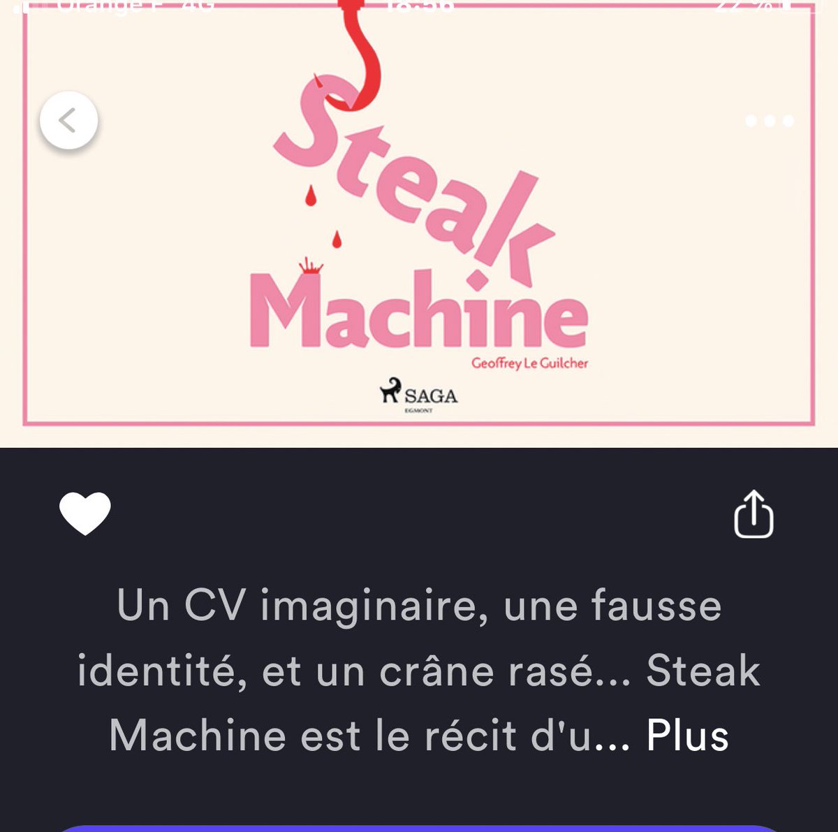 TheFairyKyn's tweet photo. 📌 #steakmachine : excellent récit de #GeoffreyLeGuilcher . À retrouver sur la plateforme @majelan @ArthurPerticoz @mathieu_gallet https://t.co/ENwWHSSHnU