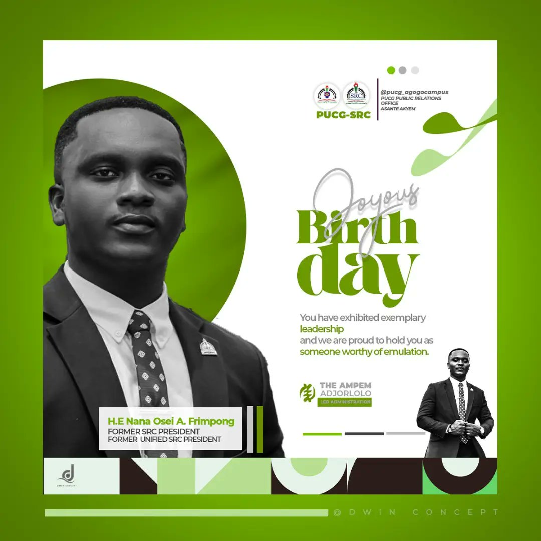 theAmpemDARKO's tweet photo. Happy birthday, boss @NanaKojo1975, Former SRC PRESIDENT @pucgagogo

Your headstrong approach and passion to achieve what you set out to do are so remarkable and truly inspirational

God bless you for us🙏🏾

#nyamenehene 
#GyeNyame https://t.co/VOE7MTw3Ui