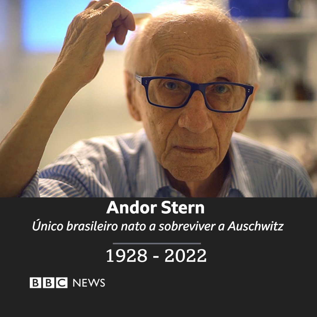 bbcbrasil's tweet photo. #LUTO Morreu nesta quinta-feira, 7, Andor Stern, tido como a única pessoa nascida no Brasil a sobreviver ao campo de concentração de Auschwitz. 

Em 2020, contamos a história dele: "Você perde a condição de ser humano", lembrou sobre sua experiência: https://t.co/Dv1C9Q8oVA https://t.co/NmrnCJZkKu