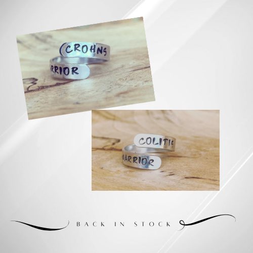Valkyrie_2020's tweet photo. My Crohn’s &amp; Colitis Rings are now back in my Etsy shop. #crohnsdisease #colitis #IBD #invisibleillness https://t.co/XQ8kflhuSH