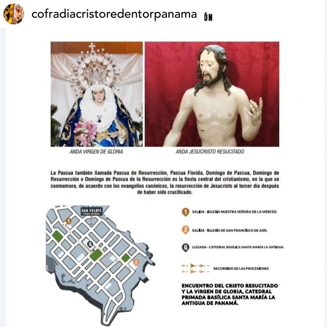 #Repost de #cofradiacristoredentorpanama 
Vive con nosotros esta experiencia de fe en las procesiones de #cascoantiguo 

8 de abril, Viernes de Dolores
14 de abril, Jueves Santo
17 de abril, Domingo de Resurrección

¡Acompañanos!
Que Dios te bendiga.