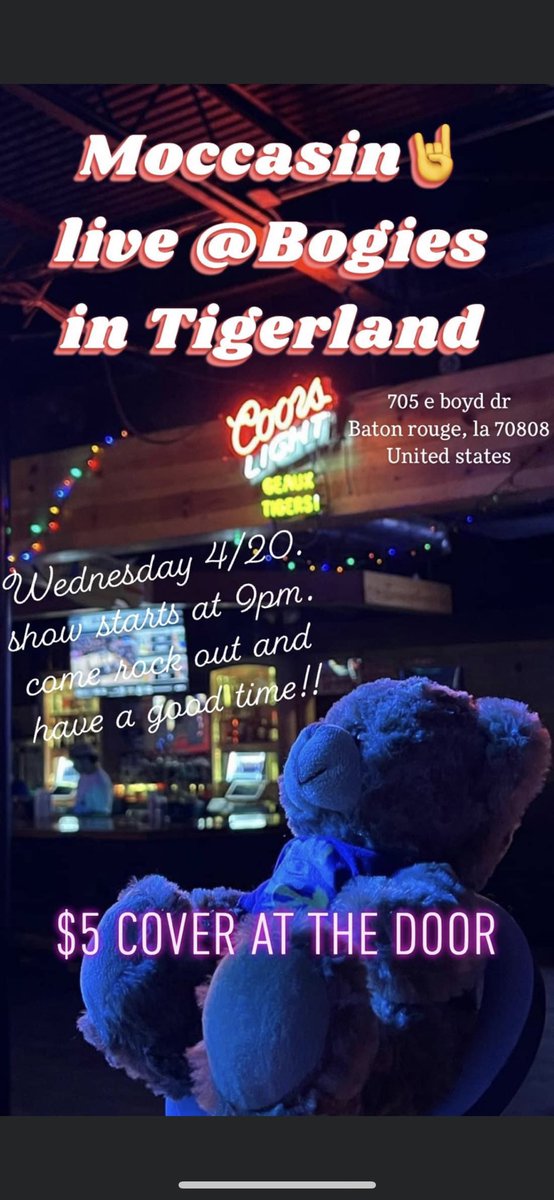 davidaulet13's tweet image. Check out my band Moccasin on FB and IG, got some good stuff booked for the summer, our first gig is 4/20 at @BogiesBR come check us out!🤘🏻