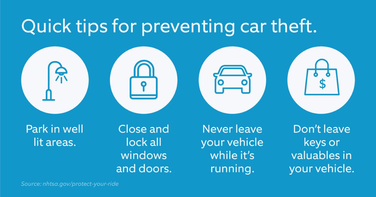 LaceyPolice's tweet photo. We are seeing an increase in #AutoThefts and #VehicleProwls, Lacey! 🚗🚙 Please take these preventative measures to help keep thieves at bay. 🚓🚨#HelpUsHelpYou #Crime #NotCool #TheftPrevention #LaceyUnited #LaceyPD https://t.co/W0npQAwEZ0