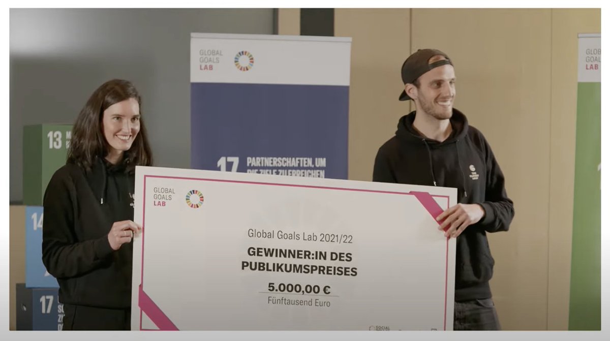 globalgoals_lab's tweet photo. Das Publikum unseres Livestreams hat entschieden: Wir gratulieren #TheClosestLoop zum Gewinn des zusätzlichen #GlobalGoalsLab Publikumspreis 2022!💚🎉👏 https://t.co/Q3mvZUAnf7