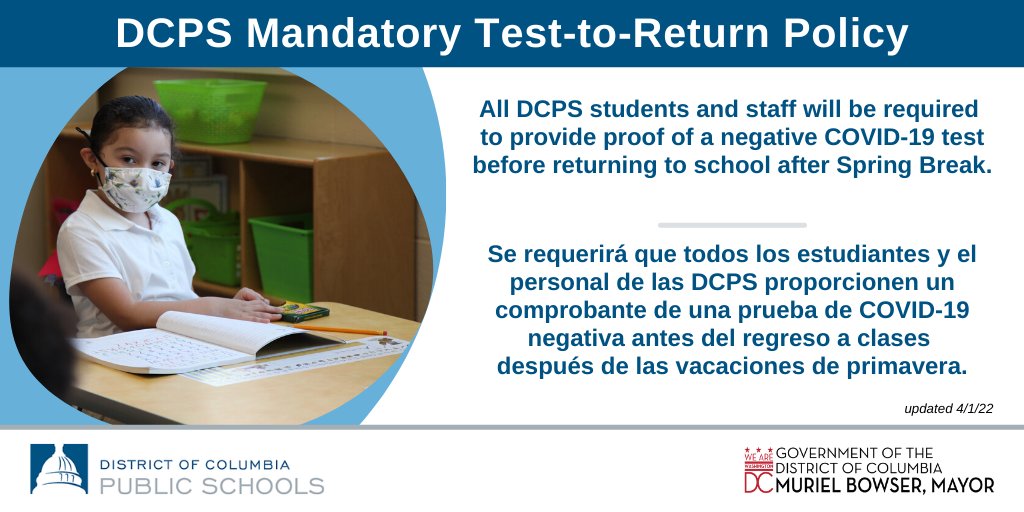 DC Public Schools on Twitter "Spring Break will take place from April
