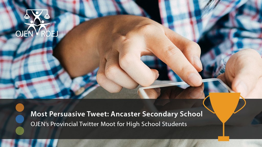 OJEN_ROEJ's tweet photo. MOST PERSUASIVE: Ancaster Secondary School

We're impressed by @arin_g_law's thorough research and arguments. Well done! #OJENROEJSP22 https://t.co/ND94EhAlFp