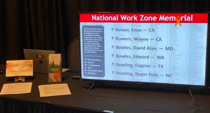 ATSSAHQ's tweet photo. The #ATSSFoundation Virtual Memorial was on display this week at the #KansasTSC Transportation Safety Conference. Honor lives lost in work zones &amp; spread awareness at your event. Learn how you can host the virtual National Work Zone Memorial for free at https://t.co/DWdmDAAwxf. https://t.co/WTkBP6IJok