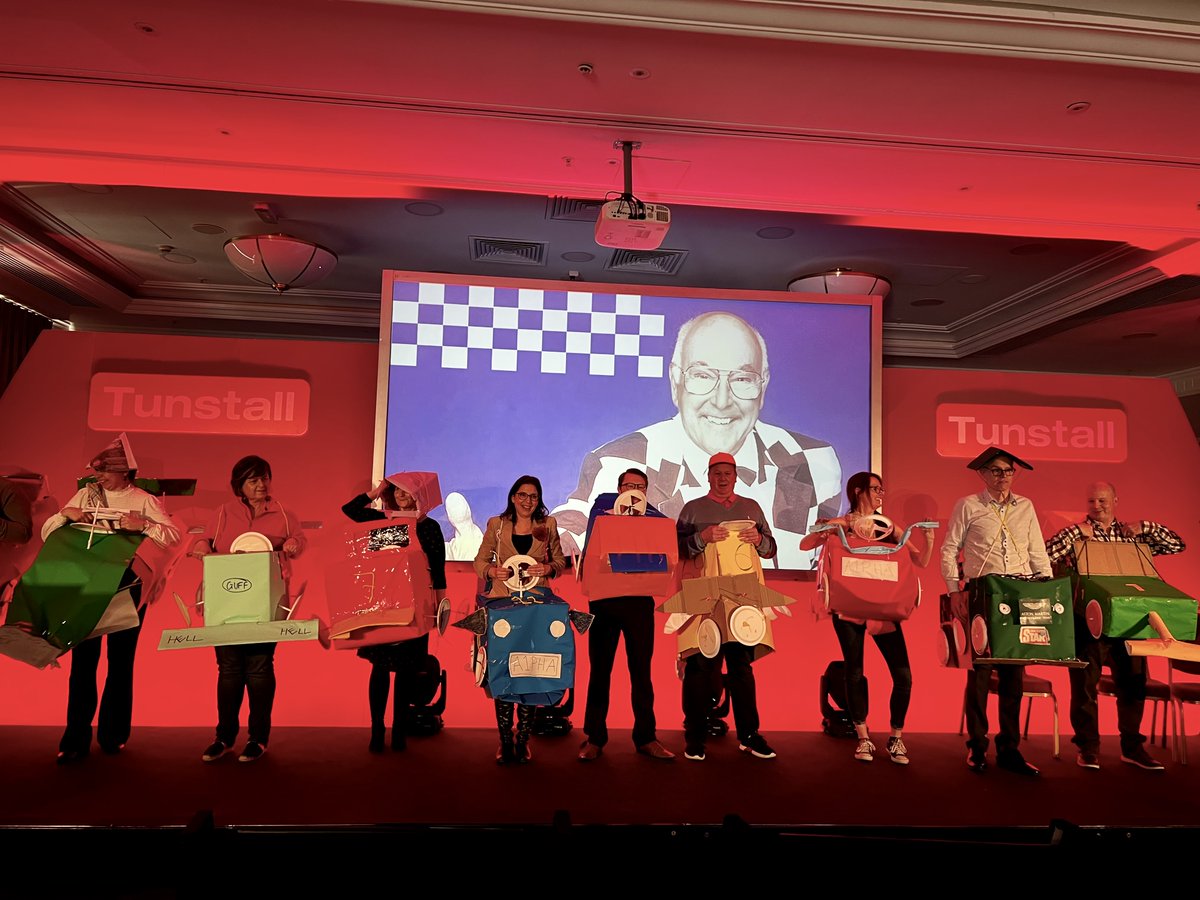 TunstallHealth's tweet photo. What an absolutely fantastic few days it has been at our Commercial Conference! 🏎🏁
Drivers, pit crew, race marshalls, press, FIA officials. 
Teamwork, collaboration, innovation, 65 years and the incredible @GylesB1 👏

There were even some pretty impressive cars too! 😂 🤔 https://t.co/rYPKjCRVhy