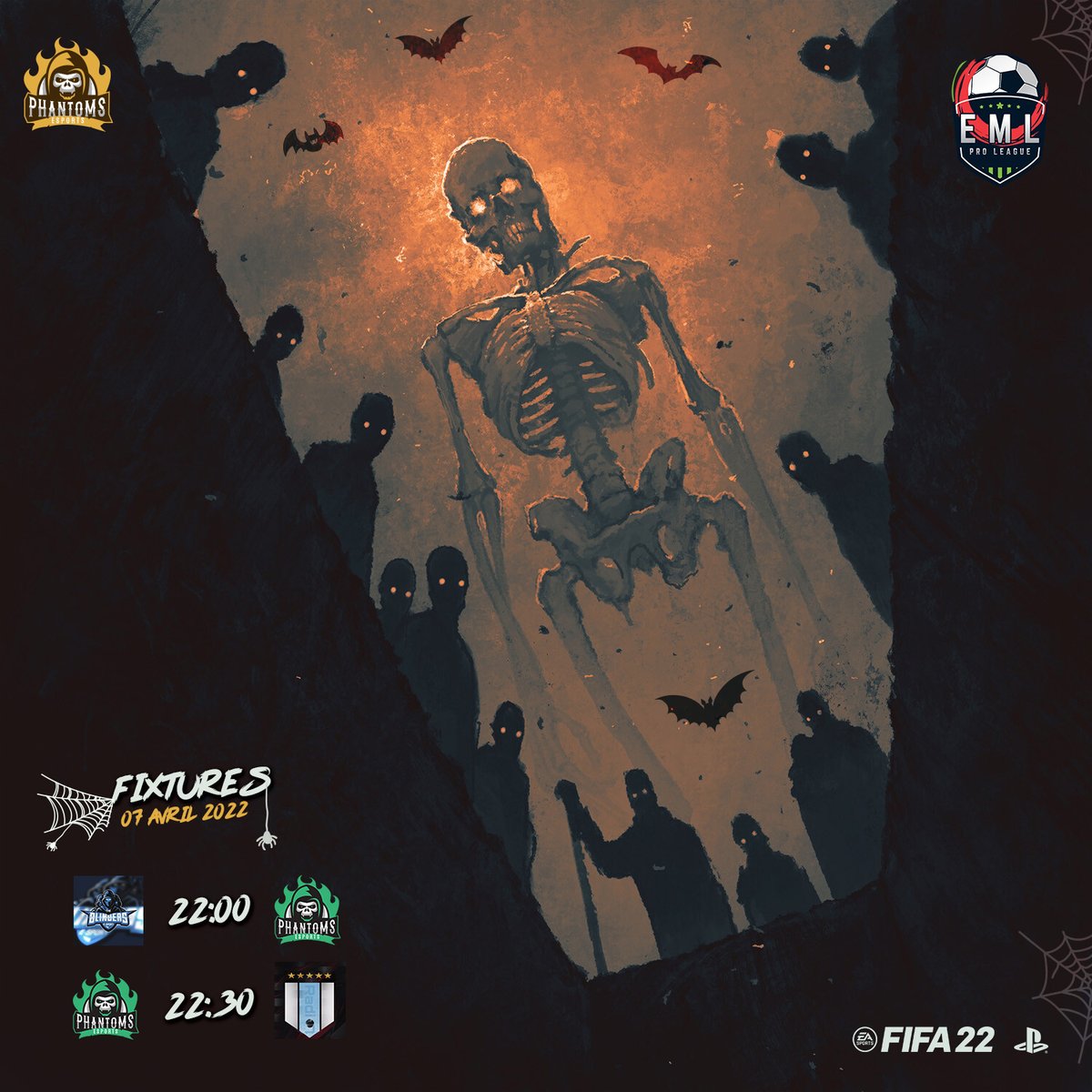 يـــوم المباريات، هيا يا أشباح 👻 💪
----👻  👻----
-👻    👻    👻-
----👻  👻----
--👻   👻   👻--
------👻------
👻🔥 #MatchsDay 🔥👻
#WeAre_Phantoms_esp 👻
#EML
<a href="/vpg_eml/">E-Moroccan League</a>