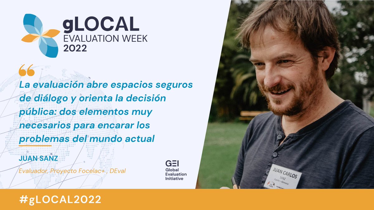focelac's tweet photo. ¿A qué aporta la evaluación? 🧐 #JuanSanz del @DEval_Institute nos habla de 2 aspectos a los que sin duda nos acerca la #gLOCAL2022
¡Queremos que seas parte de esta semana de encuentro! ¿Ya postulaste tu evento? Hay tiempo hasta el 13 de abril ⏰ en https://t.co/0DUMgEYymv https://t.co/dLE5GEoO3s
