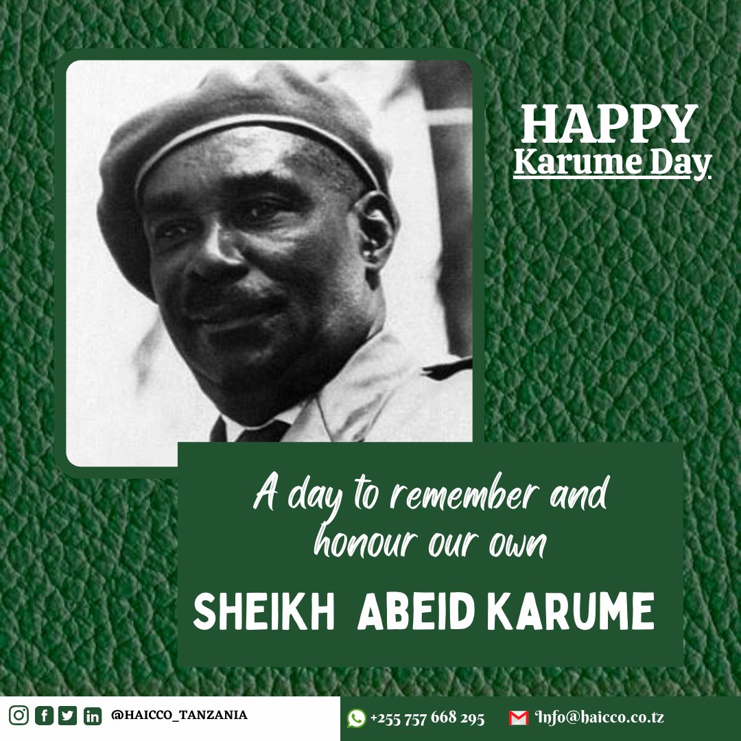 haiccokilimo's tweet photo. #happykarumeday 

Kumbukumbu ya miaka 50 ya kifo Cha Sheikh Abeid Karume,
Daima fikra zake zinaishi na  tunazikumbuka. https://t.co/S2lLnN0RvR