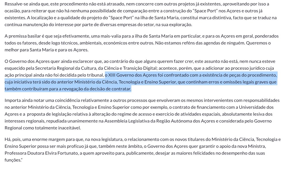 SantaEspaco's tweet photo. A Sec. Regional da Ciência prestou declarações em conferência de imprensa atribuindo o insucesso do concurso anterior à "ausência dos estudos ambientais e económicos que têm caracter obrigatório", no contexto de uma PPP.
https://t.co/ThUvFqjmj0 https://t.co/1YpTpyK9zk